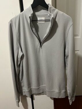 Billy Reid Men’s Light Gray Zip-Neck Sweater